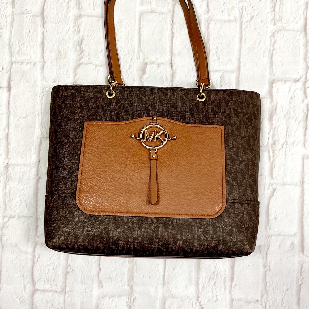 LAST 1❗️MICHAEL KORS Amy Large Tote In Brown/Luggage Color Retails $358 - Picture 12 of 12